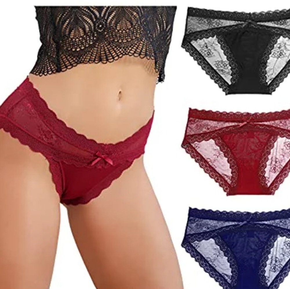 LEVAO Lace Hipster Bikini Briefs Pacl of 5